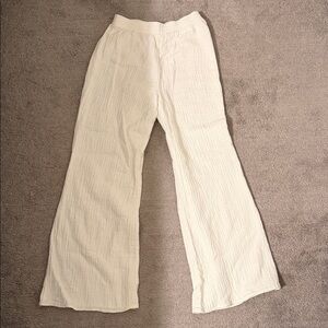 Chic Cream Wide-Leg Women's Pants